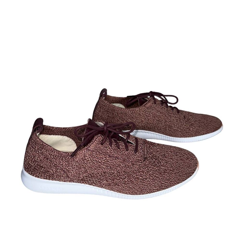 Cole Haan Women's Burgundy Textile Sneakers Round Toe Lace up Shoes Size 6